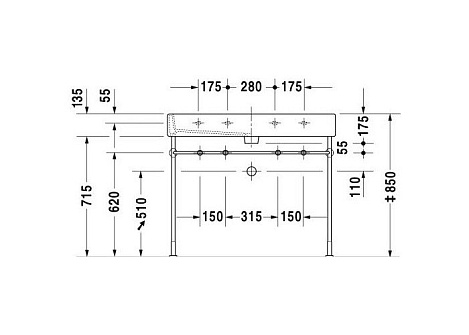 Консоль для раковины Duravit Vero 30671000