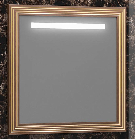 Зеркало с подсветкой Opadiris Карат 80 Z0000004322, белый с золотой патиной