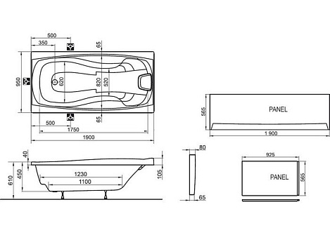 Боковая панель Ravak A XXL 95 белая CZ09190A00