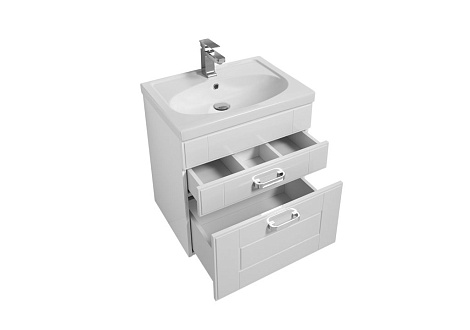 Комплект мебели Aquanet Рондо 60 (195699), Белый (Тумба+раковина+зеркало)