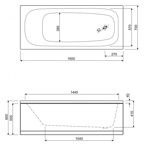 Каркас для ванны Cezares ECO 170 EMP-170-70-MF