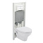 Комплект унитаз Sanitana POP 300572mSL01+S100772251000000+S80007461800000 + сиденье+ инсталляцией + клавиша белая