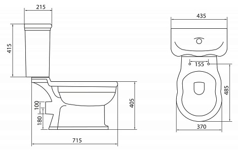 Чаша напольного унитаза BelBagno BOHEME BB115CP