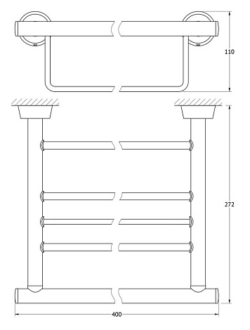 Полка для полотенец со штангой 40 cm FBS Vizovice VIZ 040