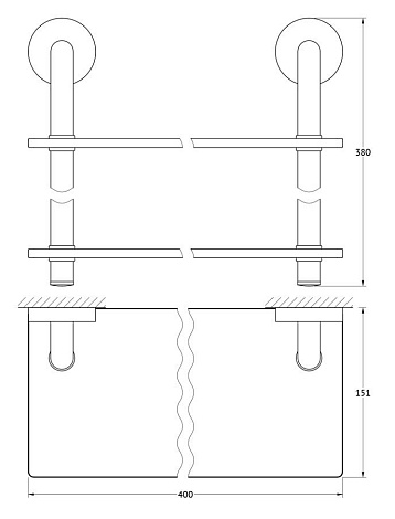 Полка 2-х ярусная 40 cm ELLUX Elegance ELE 035