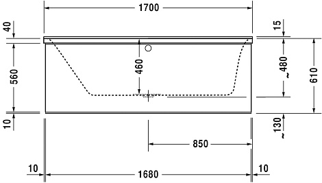 Акриловая ванна Duravit P3 Comforts 700375 170x75 700375000000000
