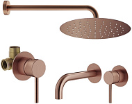 Душевой комплект Plumberia Selection Ixo KITXO01RS210 медь брашированная