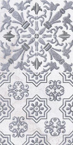 Декор для стены LB-CERAMICS Кампанилья 20x40 1641-0091, серый