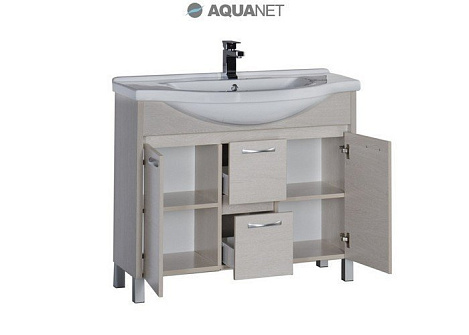 Тумба под раковину Aquanet Донна 100 (169182) белый дуб