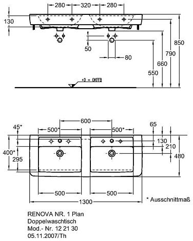Раковина Keramag Renova Nr.1 Plan 122130000