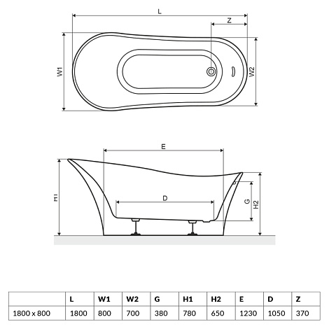 Акриловая ванна Excellent Mirage 180x80 WAEX.MRP18WH