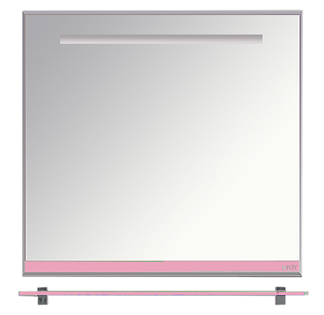 Зеркало с полочкой Misty Джулия Л-Джу03085-1210, розовое стекло
