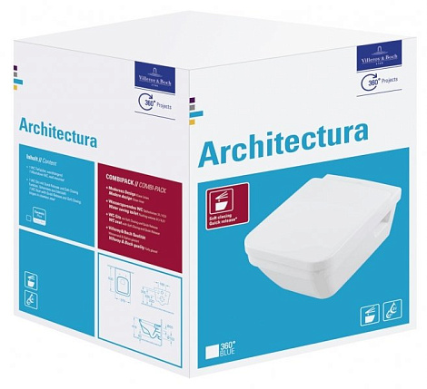 Подвесной унитаз Villeroy&Boch Omnia Аrchitectura 5685HR01 с сиденьем микролифт