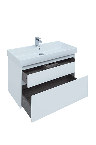 Тумба под раковину Aquanet Nova Lite 87 (242268), белый глянец