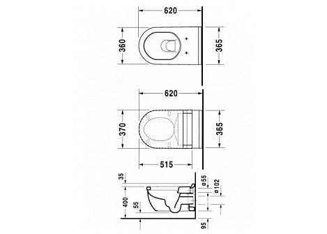 Подвесной унитаз Duravit Starck 3 22260900001-WG