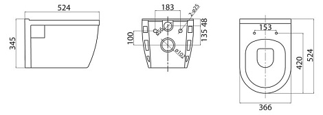 Унитаз подвесной BelBagno LOTO BB070CHR