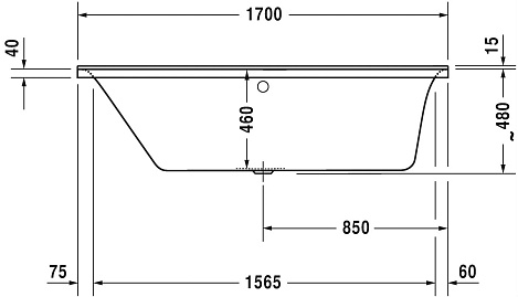 Акриловая ванна Duravit P3 Comforts 700375 170x75 700375000000000