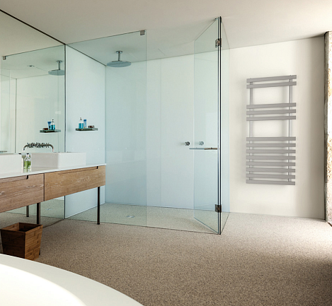Полотенцесушитель водяной Zehnder Truva TRV-100-050 шлифованная нержавеющая сталь
