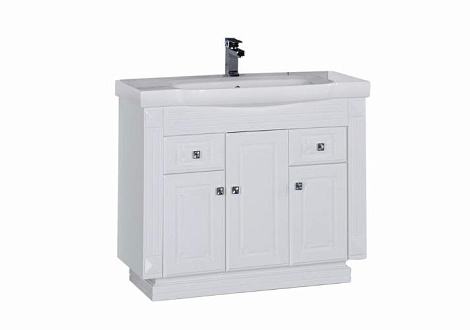Тумба с раковиной Aquanet Фредерика 100 (169967+155874) белая