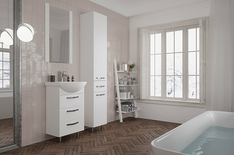 Тумба с раковиной Aquaton Ария 50 Н (1A1402K0AA010) белая