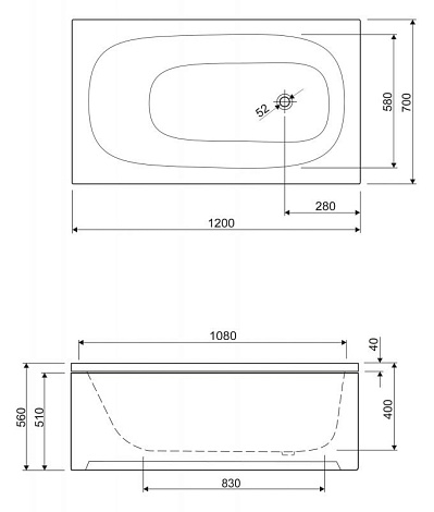 Каркас для ванны Cezares ECO 170 EMP-170-70-MF
