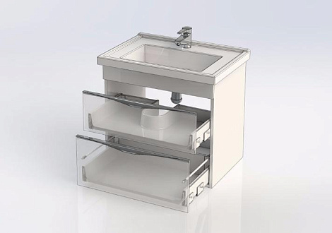 Тумба с раковиной Aquanet Эвора 70 (184004+182323) цв.капучино