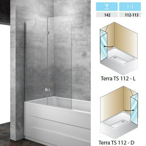 Шторка для ванны Kolpa Terra TS 112 L