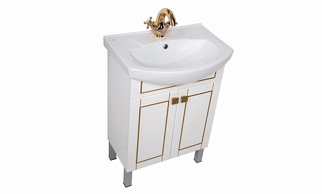 Комплект мебели Aquanet Честер 60 (186335) белый/золото (Тумба+раковина+зеркало)