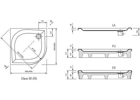 Душевой поддон Ravak Elipso Pan A227701410