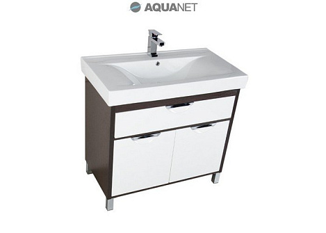 Тумба под раковину Aquanet Гретта 90 (177068) белый/венге