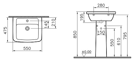 Раковина Vitra Form 300 9602B003-7650