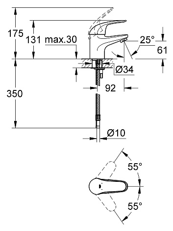 Смеситель для раковины Grohe Euroeco 32734000