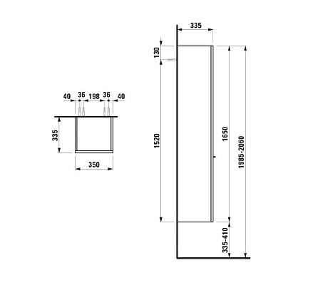 Шкаф-пенал Laufen New Case 4.0202.2.075.463.1 (402022) белый