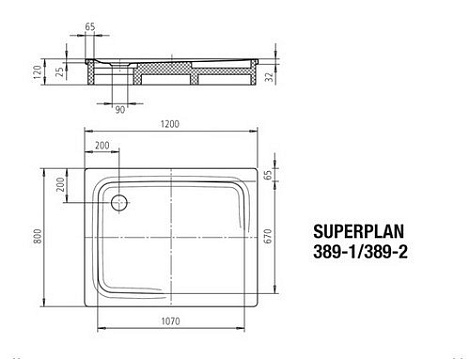 Душевой поддон Kaldewei Superplan 80x120 389-2 (4473 3500 0001)