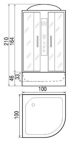 Душевая кабина River Desna 100/46 MT с гидромассажем