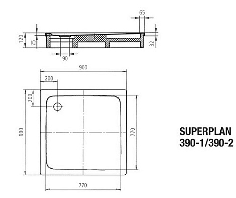 Душевой поддон Kaldewei Superplan 90x90 390-2 (4469 3500 0001)