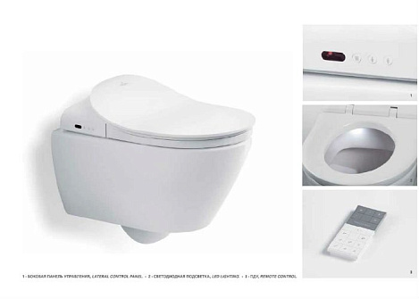 Крышка-сиденье для унитаза Villeroy&Boch ViClean V02EL401, с функцией биде