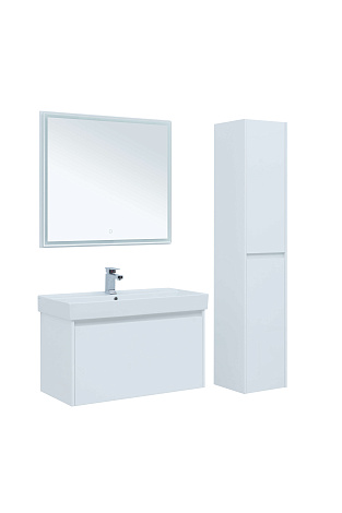 Тумба под раковину Aquanet Nova Lite 87 (242257), белый глянец