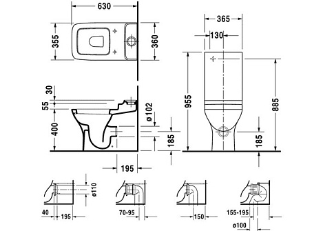 Чаша напольного унитаза Duravit PuraVida 21190900641-WG