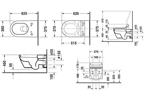 Подвесной унитаз Duravit Starck 2 2533590000