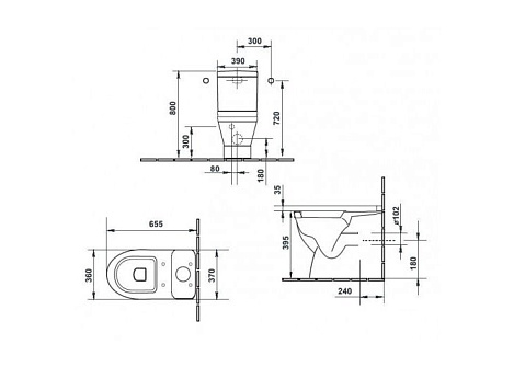 Чаша напольного унитаза Duravit Starck 3 128090000