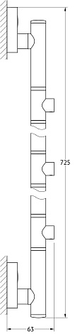 Штанга для 3-х аксессуаров 71 cm FBS Luxia LUX 078