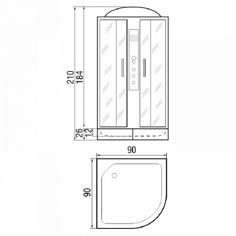 Душевая кабина River Dunay 90/26 MT с гидромассажем