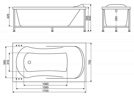 Акриловая ванна BelBagno 170x75 BB103-170-75
