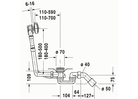 Сифон для биде Duravit 1 1/4" 0050270000