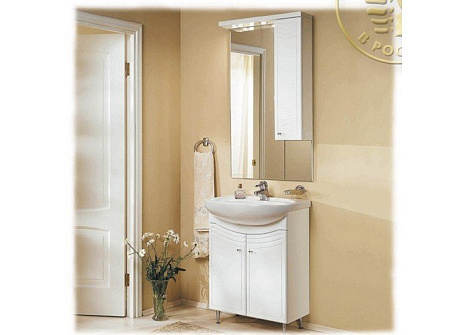 Комплект мебели Aquaton Домус 65 L (1A055201DO010) белый (Тумба+раковина+зеркало)