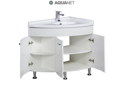 Тумба под раковину Aquanet Корнер 80 (158825) правосторонняя белая