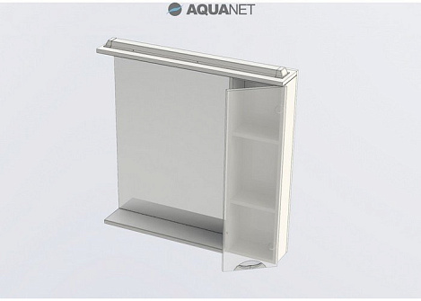 Шкаф-зеркало Aquanet Гретта 90 (173987) белое/светлый дуб