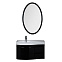 Комплект мебели Aquanet Сопрано 95 (169441) левосторонний черный (Тумба+раковина+зеркало)
