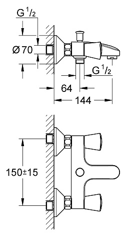 Смеситель для ванны Grohe Costa S 25483001
